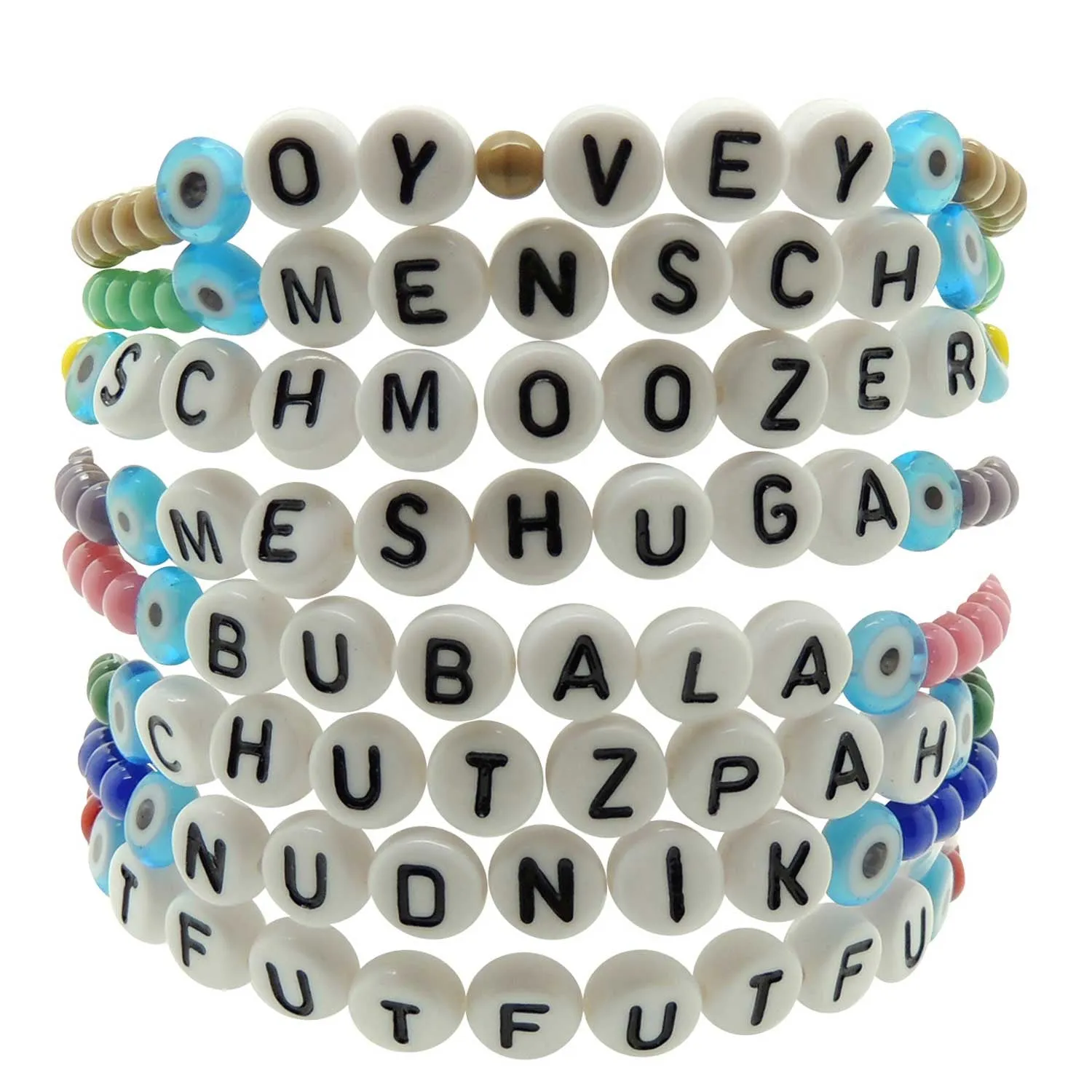 Yinglish Phrase Glass Bead Bracelet